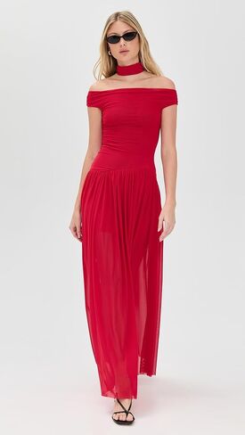 DEIJA فستان ماكسي مكشوف الكتفين - فراولة – BEC + BRIDGE US in Kuwait