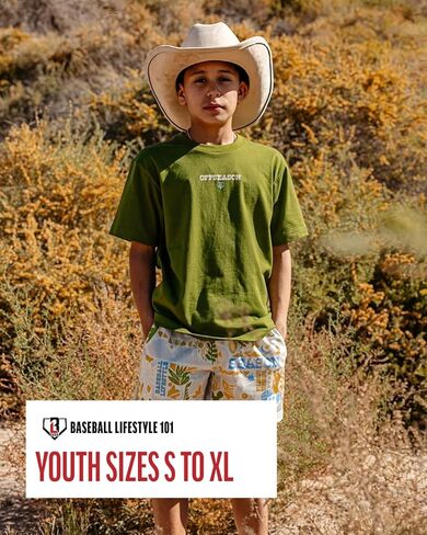 Baseball Lifestyle 101 Boy's Cactus Curve T-Shirt, Short Sleeve, Crew Neck, Youth Sizes S-XL in Kuwait