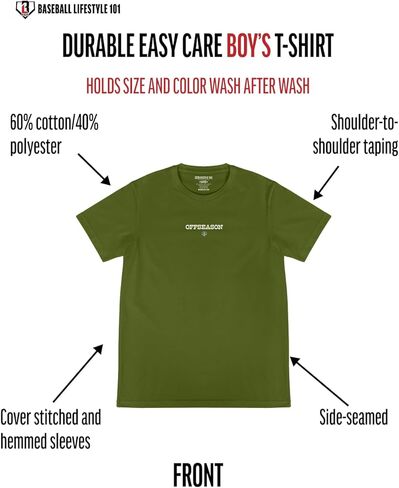 Baseball Lifestyle 101 Boy's Cactus Curve T-Shirt, Short Sleeve, Crew Neck, Youth Sizes S-XL in Kuwait