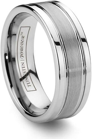 خاتم زفاف من التنجستن المصقول في المنتصف من تيتان مقاس 8 مم in Kuwait