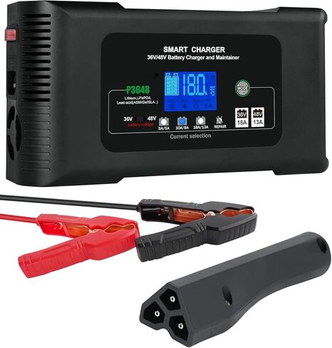 Haisito Golf Cart Battery Charger, 36Volt 48 Volt Lead-Acid Lithium Lifepo4 Smart Battery Charger, 48V EZGO Trickle Charger, 48 Volt Golf Cart Charger EZGO RXV Plug in Kuwait