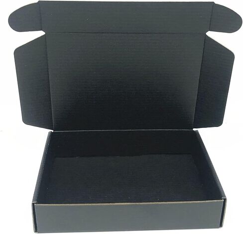 Black Cardboard Shipping Box Mailers 8 x 5.5 x 1.6 Inch Corrugated Packaging Storage Boxes 25 Pack (Inside Size: 7.4 x 5.3 x 1.4) in Saudi Arabia