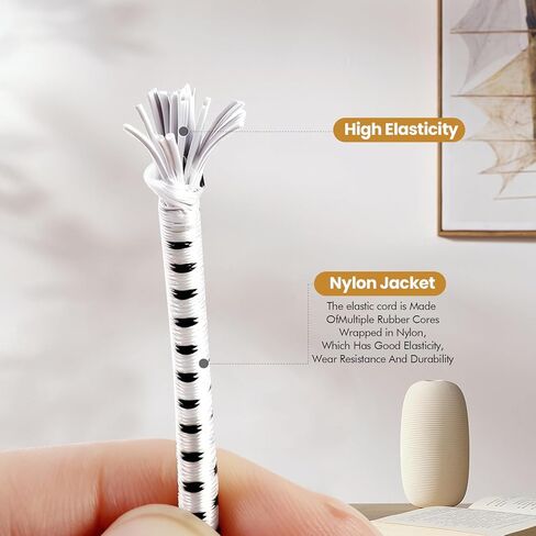 لفة حبل بنجي 3/32 بوصة × 100 قدم، أبيض أسود شديد التحمل سلك مطاطي للصدمات نايلون قابل للتمدد حبل بنجي كاياك للأمتعة، التخييم، قوارب الكاياك، عمود الخيمة، ربط لأسفل (3/32 بوصة × 100 قدم) in Kuwait