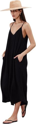 Gottex Beach Life Cloudshore Oversized Jumpsuit Cover-Up -Solid Color, Adjustable Straps, Side Pockets, Wide Leg Silhouette in Saudi Arabia