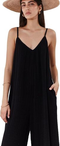 Gottex Beach Life Cloudshore Oversized Jumpsuit Cover-Up -Solid Color, Adjustable Straps, Side Pockets, Wide Leg Silhouette in Saudi Arabia