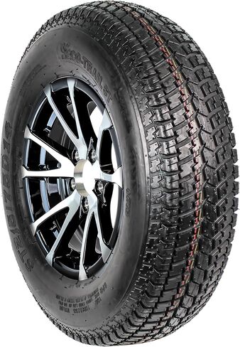 إطار مقطورة eCustomrim ST215 / 75D14 نطاق التحميل C 14X5.5 5-4.5 حافة ألومنيوم سوداء ثلجية in Saudi Arabia