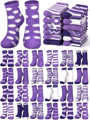 50 Pairs Christmas Fuzzy Socks Winter Socks Bulk Colorful Fluffy Warm Men Microfiber Soft Socks Plush Stocking Xmas Unisex Cold Weather Sock in Kuwait