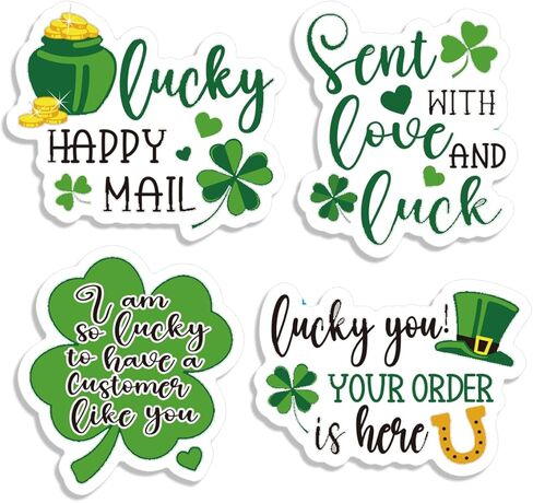 St Patricks Day Thank You Business Stickers, Happy St Patrick's Day Shamrock Sticker, Lucky Happy Maill Stickers for Small Business Handmade Envelope Packaging Package, 200 PCS in Kuwait