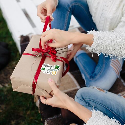 St Patricks Day Thank You Business Stickers, Happy St Patrick's Day Shamrock Sticker, Lucky Happy Maill Stickers for Small Business Handmade Envelope Packaging Package, 200 PCS in Kuwait