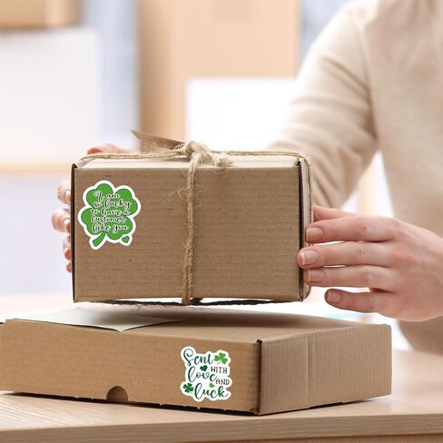 St Patricks Day Thank You Business Stickers, Happy St Patrick's Day Shamrock Sticker, Lucky Happy Maill Stickers for Small Business Handmade Envelope Packaging Package, 200 PCS in Kuwait