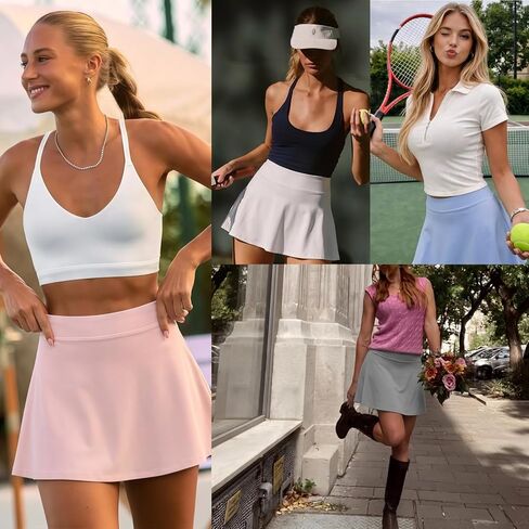 تنورة تنس نسائية مطوية، تنورة تنس عالية الخصر، تنورة جولف مع جيب للجري الرياضي، كرة البيسبول غير الرسمية in Kuwait