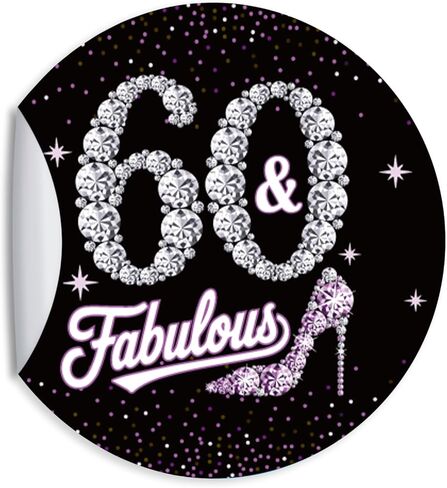 80 قطعة من ملصقات عيد الميلاد الستين للنساء - 60 ورائعة - ملصقات لاصقة دائرية مقاس 1.5 بوصة - لوازم حفلات الذكرى السنوية الستين لعيد الميلاد - رائعة لديكورات الحفلات، وأختام المظاريف، وأغلفة الهدايا in Kuwait