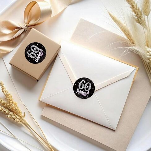 80 قطعة من ملصقات عيد الميلاد الستين للنساء - 60 ورائعة - ملصقات لاصقة دائرية مقاس 1.5 بوصة - لوازم حفلات الذكرى السنوية الستين لعيد الميلاد - رائعة لديكورات الحفلات، وأختام المظاريف، وأغلفة الهدايا in Kuwait