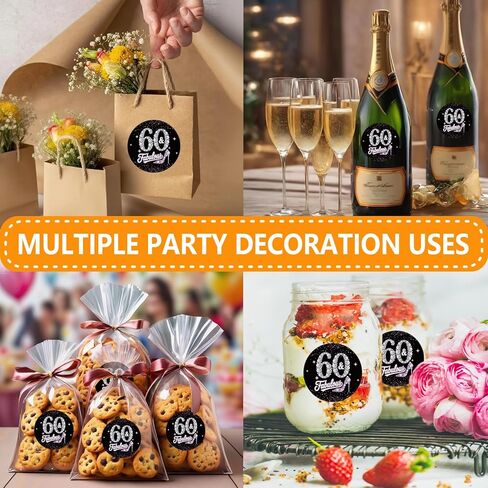 80 قطعة من ملصقات عيد الميلاد الستين للنساء - 60 ورائعة - ملصقات لاصقة دائرية مقاس 1.5 بوصة - لوازم حفلات الذكرى السنوية الستين لعيد الميلاد - رائعة لديكورات الحفلات، وأختام المظاريف، وأغلفة الهدايا in Kuwait