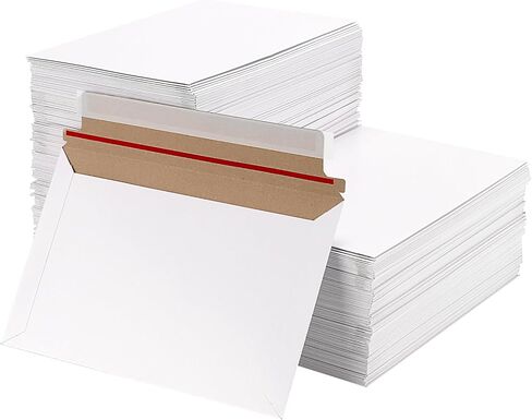 300 Pack 6.5x9.8 Inch Rigid Photo Mailers,250gsm Stay Flat Mailers Self Seal White Cardboard Envelopes Flat Envelopes for Files, Photos, Pictures, Papers in Saudi Arabia