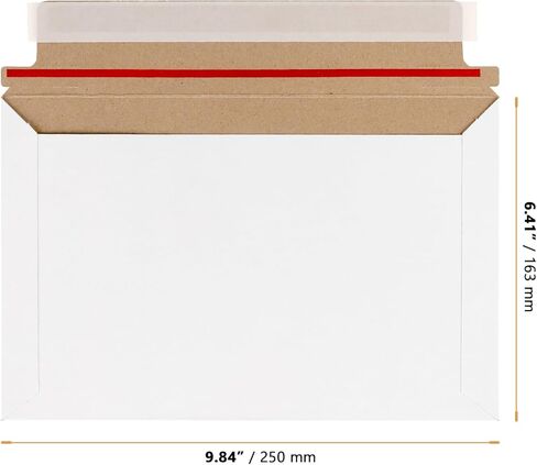 300 Pack 6.5x9.8 Inch Rigid Photo Mailers,250gsm Stay Flat Mailers Self Seal White Cardboard Envelopes Flat Envelopes for Files, Photos, Pictures, Papers in Saudi Arabia