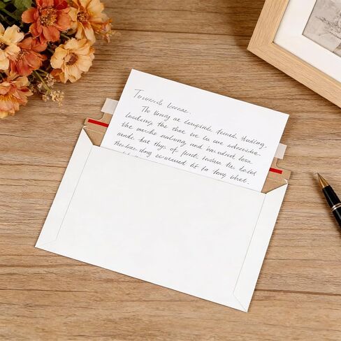300 Pack 6.5x9.8 Inch Rigid Photo Mailers,250gsm Stay Flat Mailers Self Seal White Cardboard Envelopes Flat Envelopes for Files, Photos, Pictures, Papers in Saudi Arabia