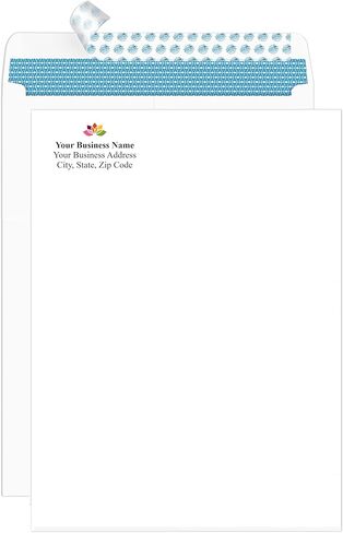 Aimoh 500 9 x 12 Custom Printed Self Seal Catalog Envelopes - 28lb - White, Security Tinted, Ultra Strong Quick-Seal, 9x12 inch (78100-500) in Kuwait