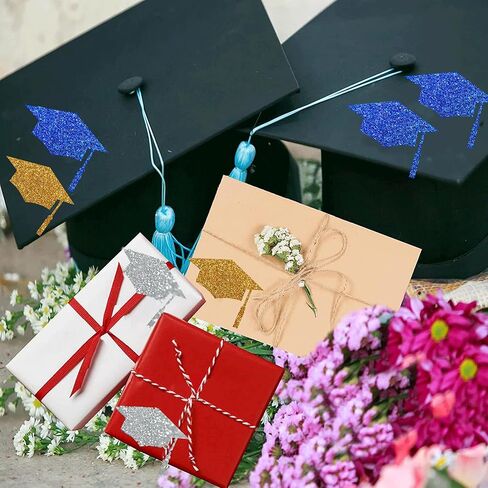 ملصقات قبعة التخرج فئة 2025 ملصقات قبعة التخرج رقائق ذهبية تهاني قبعة التخرج على شكل ملصقات 280 قطعة قبعة تخرج ذهبية مغلف دبلومة لبطاقات الدبلوم واللوازم المدرسية والكلية in Saudi Arabia
