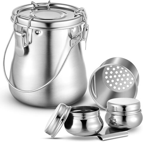 Skybooly 2 Pcs Paint Brush Cleaner Stainless Steel Double Dipper Palette Cup Set Portable Paint Brush Washer Holder for Painting Oil Paint Brush Cleaner Kits in Kuwait