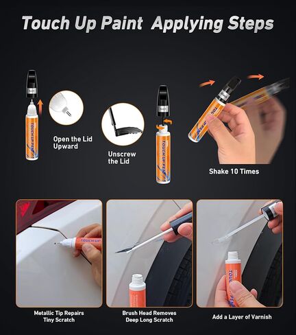 Touch Up Paint for Cars, Car Scratch Repair, White Car Paint Touch Up, Color Accurate Car Scratch Remover for Deep Scratches 2PCS(Pure White+Varnish) in Kuwait