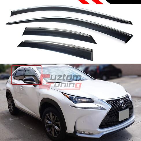 حاجب نافذة من الكروم ذو مظهر منخفض ممتاز مع مشابك متوافقة مع 2015-2021 Lexus NX200t NX300H F-Sport in Saudi Arabia