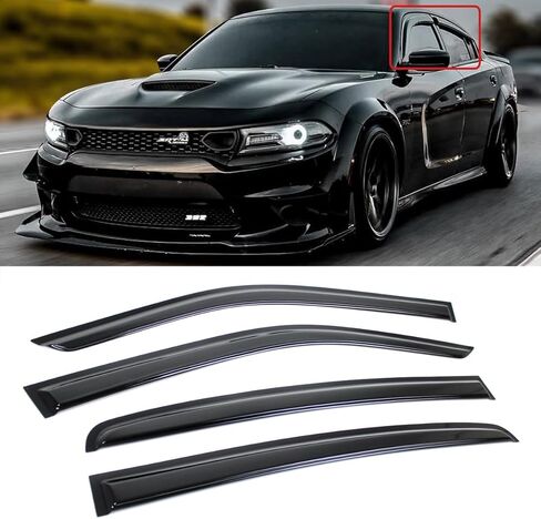 يناسب 2011-2023 دودج تشارجر سيدان بريميوم ايرو لامعة نافذة سوداء أقنعة المطر الحرس منحرف الرياح / 2012 2013 2014 2015 2016 2017 2018 2019 2020 202 2022 SRT Hellcat Daytona R/T Scat GT Pursuit in Kuwait
