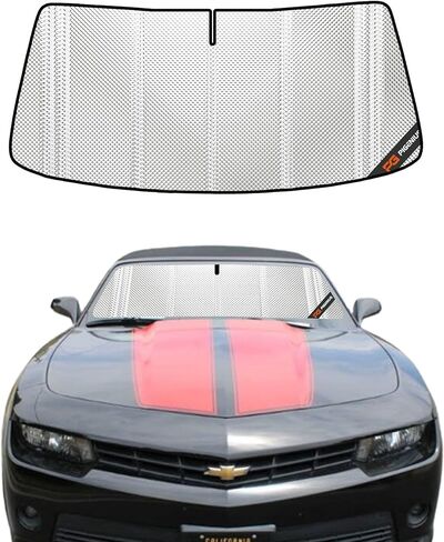 Windshield Sun Shade for Chevrolet Camaro Convertible 2011-2015. Full Coverage Rearview Mirror Shade for Ultimate Protection in Saudi Arabia