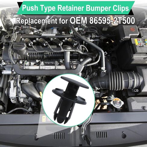 20 PCS Fender Liner Push-Type Retainer Clip Fastener, Bumper Engine Under Cover Clip, Car Retainer Clips, Compatible with Hyundai Kia Accent, Azera, Equus, Elantra, Genesis, Replaces GM: 86595-2T500 in Saudi Arabia