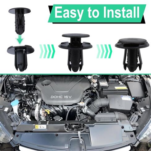 20 PCS Fender Liner Push-Type Retainer Clip Fastener, Bumper Engine Under Cover Clip, Car Retainer Clips, Compatible with Hyundai Kia Accent, Azera, Equus, Elantra, Genesis, Replaces GM: 86595-2T500 in Saudi Arabia