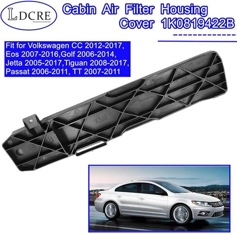 Cabin Air Filter Housing Cover 1K0819422B,Fit for Volkswagen CC 2012-2017,Eos 2007-2016,Golf 2006-2014,Jetta 2005-2017,Tiguan 2008-2017,Passat 2006-2011, TT 2007-2011,Cabin Air Filter Cover Plate in Saudi Arabia
