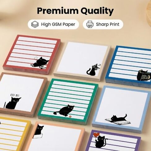 ملاحظات لاصقة لطيفة 9 عبوات، وسادات مذكرة لاصقة مقاس 3x3 بوصة 450 ورقة، مبطنة وفارغة، قرطاسية Kawaii Kitten، هدايا مضحكة لمحبي القطط للنساء، لوازم مكتبية مكتبية مدرسية in Kuwait