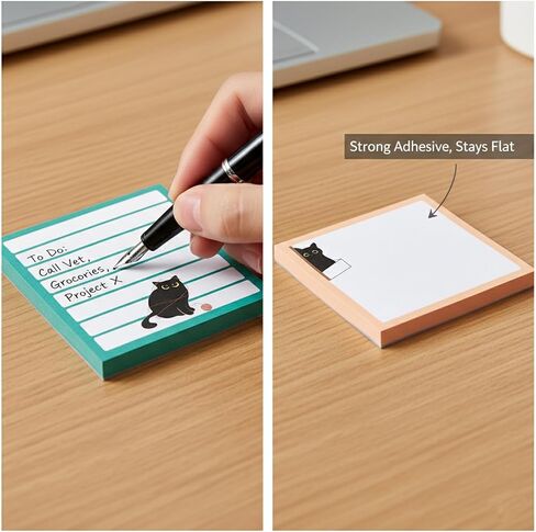 ملاحظات لاصقة لطيفة 9 عبوات، وسادات مذكرة لاصقة مقاس 3x3 بوصة 450 ورقة، مبطنة وفارغة، قرطاسية Kawaii Kitten، هدايا مضحكة لمحبي القطط للنساء، لوازم مكتبية مكتبية مدرسية in Kuwait