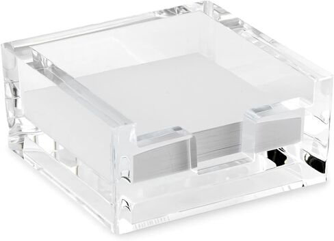 هوانغ أكريليك كريستال شفاف بلوك 3 × 3 حامل لوحة ملاحظات لاصقة | حامل وسادة لاصقة للمكتب، والنوم، وتنظيم المكتب | مقاوم للكسر، تصميم أنيق ومتين وصغير الحجم | يناسب الملاحظات اللاصقة 3×3 in Kuwait