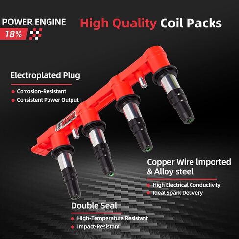 مجموعة ملف الإشعال وقابس الإشعال وحشوات غطاء صمام المحرك لـ 2011-2015 Chevy Cruze 1.8L، 2016 Cruze Limited 1.8L، 2012-2018 Sonic 1.8L، 2009-2011 Aveo 5 1.6L، 2009 2010 Pontiac G3 1.6L in Kuwait