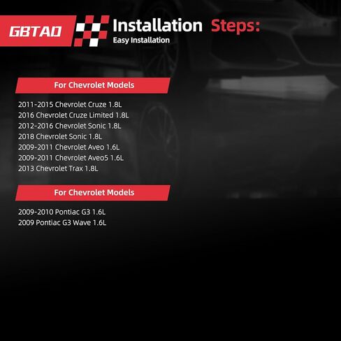 مجموعة ملف الإشعال وقابس الإشعال وحشوات غطاء صمام المحرك لـ 2011-2015 Chevy Cruze 1.8L، 2016 Cruze Limited 1.8L، 2012-2018 Sonic 1.8L، 2009-2011 Aveo 5 1.6L، 2009 2010 Pontiac G3 1.6L in Kuwait