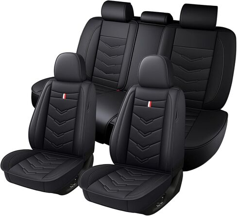 Car Seat Covers 7 Seats for Chevrolet Tahoe 2000-2025,Premium Nappa Leather Waterproof Durable Seat Covers,Compatible Airbag Easy Install Clean Full Sets(Standard,Black Red) in Saudi Arabia