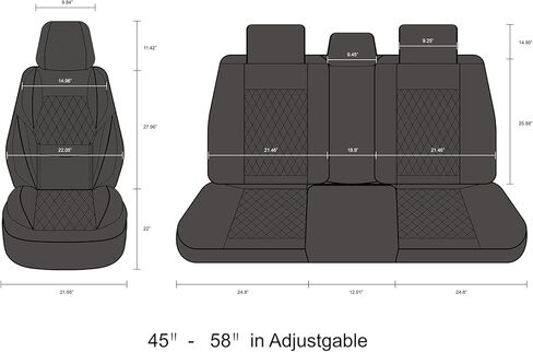 Car Seat Covers Full Set, Leather Seat Covers for Cars, Car Seat Protector Waterproof, Non-Slip Car Interior Covers Full Set Universal Automotive Seat Covers for Most Cars SUVs in Kuwait