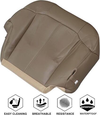 NLQR Front Passenger Side Bottom Replacement Seat Cover Tan 522 Microfiber Leather Compatible with Chevy Silverado Avalanche Compatible with GMC Sierra 1500 2500 1999 2000 2001 2002 in Saudi Arabia