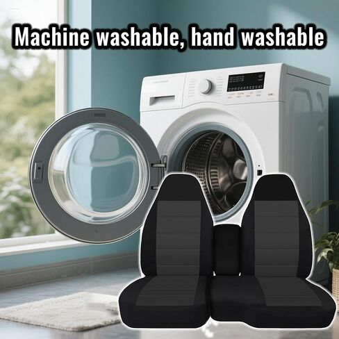 أغطية مقاعد أمامية مقسمة 60/40 لسيارة Chevy Colorado GMC Canyon 2004 2005 2006 2007 2008 2009 2010 2011 2012 مع غطاء مقعد مسند ذراع وحدة التحكم - أسود in Kuwait