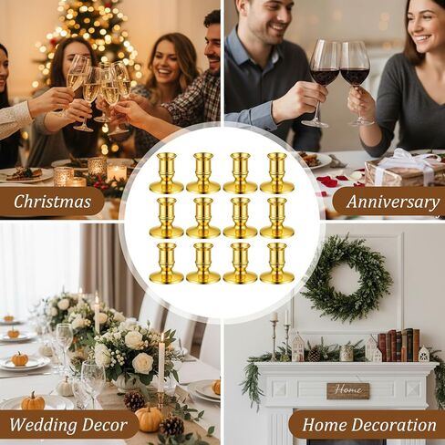 46 قطعة من حاملات الشموع المستدقة، حامل شموع من البلاستيك الذهبي حامل شمعدان مزخرف لحفلات الزفاف، الحفلات، قطعة مركزية للطاولة، ديكور المهرجانات in Kuwait