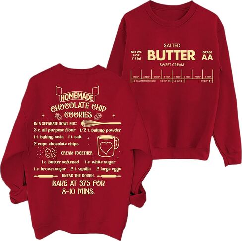 Butter Sweatshirt Salted Butter Shirt Funny Sweatshirts for Women Cute Graphic Tees Baking Lovers T-Shirt in Saudi Arabia
