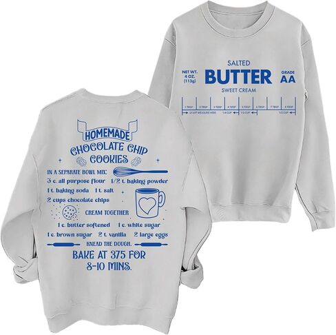 Butter Sweatshirt Salted Butter Shirt Funny Sweatshirts for Women Cute Graphic Tees Baking Lovers T-Shirt in Saudi Arabia