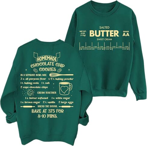 Butter Sweatshirt Salted Butter Shirt Funny Sweatshirts for Women Cute Graphic Tees Baking Lovers T-Shirt in Saudi Arabia