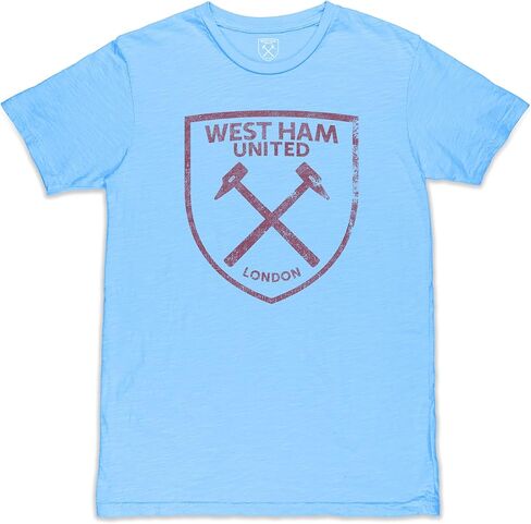 West Ham United Mono Badge Premium Cotton Slub Tee - Sky Blue in Saudi Arabia