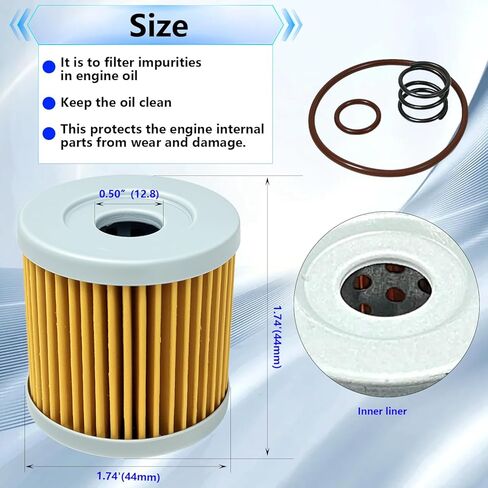 Motorcycle Oil Filter with O-Rings Spring Compatible with DRZ400 DRZ400E DRZ400S DRZ400SM Quadsport Z400 LTZ400 Quadracer 450 Arctic Cat 400 DVX KFX400 KLX400R; Pack of 1 in Saudi Arabia