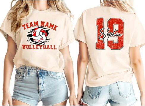NAZENTI Personalized Volleyball Mom Shirt, Custom Volleyball Shirt for Women with Name and Number, Sport Mom Gifts in Saudi Arabia