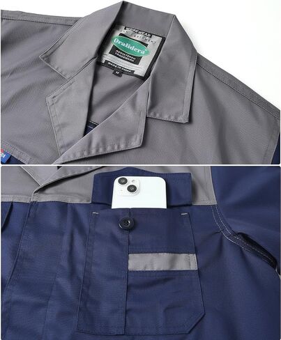 Lab Coat for Men Garage DIY Work Coats Laboratory Long Sleeve Shop Coat in Saudi Arabia