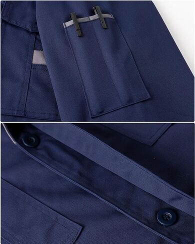 Lab Coat for Men Garage DIY Work Coats Laboratory Long Sleeve Shop Coat in Saudi Arabia