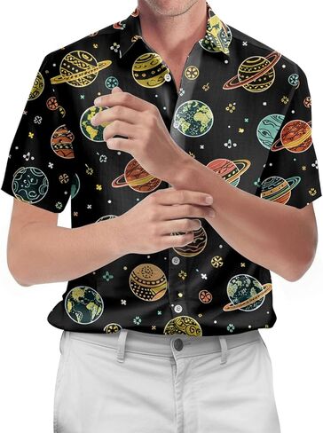 Mushroom Hawaiian Shirt, Mystical Mushroom Short Sleeve Button Shirt, Gifts for Birthday, Tropical Summer Gifts in Kuwait